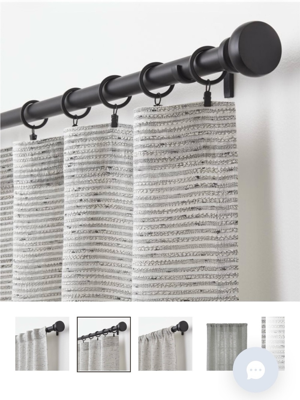 Crate and Barrel Neutral Striped Textured Curtain Panel (6 total)
